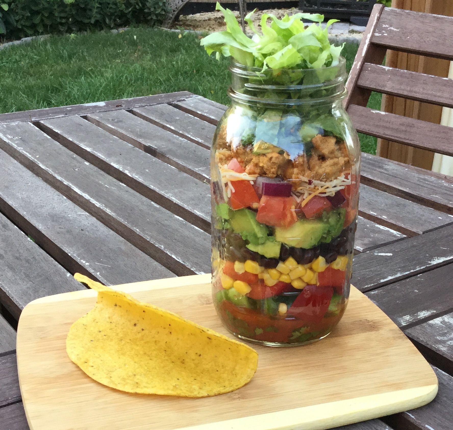 layered Taco Salad in a Jar - a perfect Mason Jar Recipe