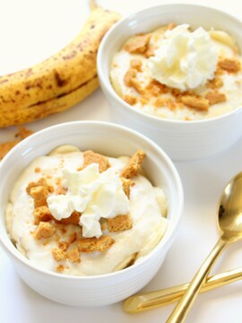 Banana Cream Pie in small white bowls