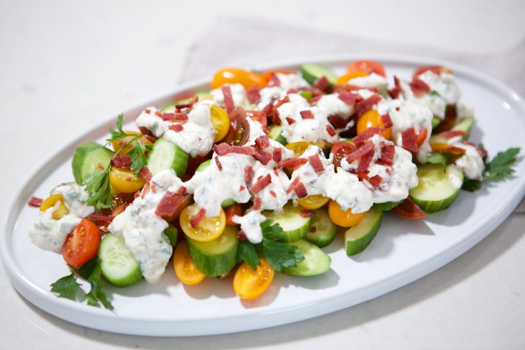 Bacon-Ranch Dressing on a salad.