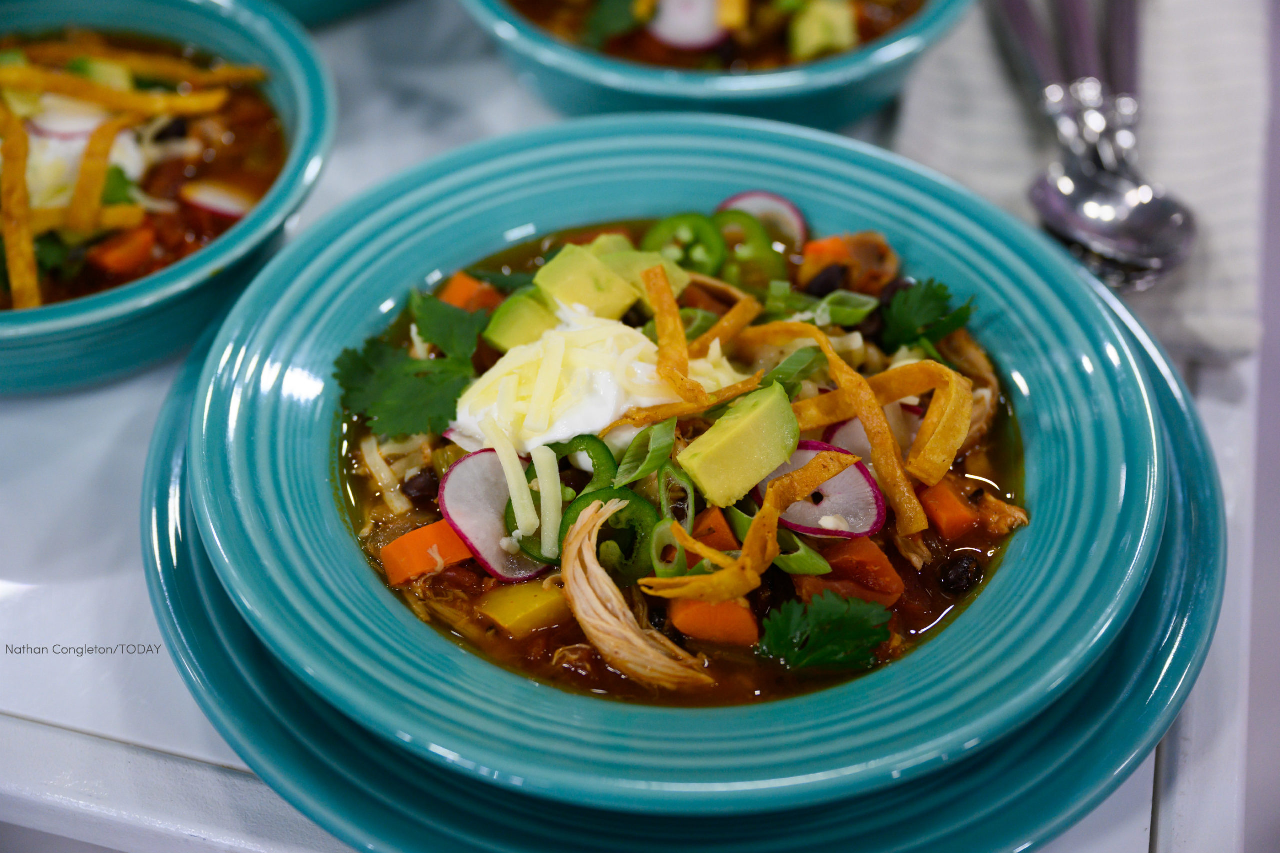 Chicken Tortilla Soup Black beans are paired with a number of star veggies ...