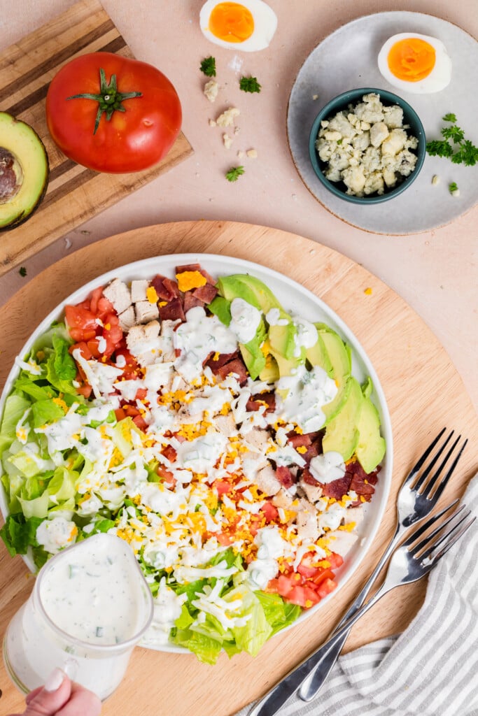 Cobb Salad with Grated Egg and Blue Cheese Dressing - Joy Bauer Cobb Salad with Grated Egg and Blue Cheese Dressing - Joy Bauer