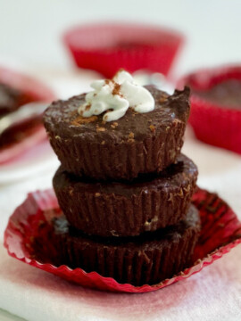 2-Ingredient Chocolate Fudge Cakes on a white plate