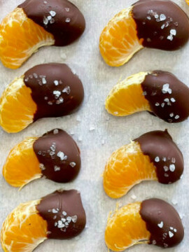 Chocolate Clementines on parchment paper