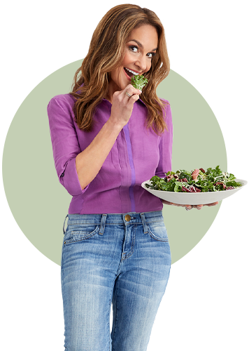 Joy with kale salad.