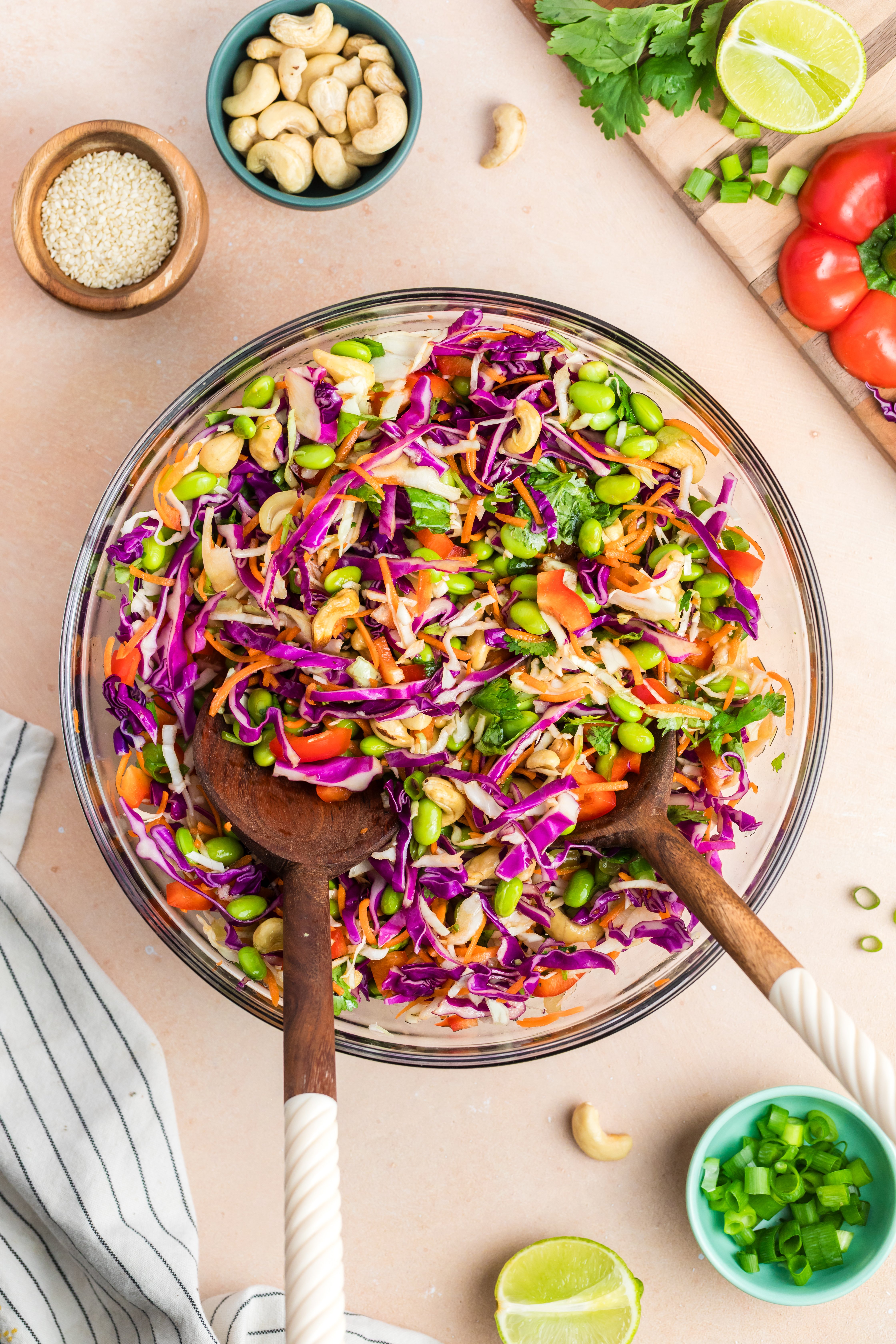 Edamame Crunch Salad with Sesame Lime Vinaigrette - Joy Bauer